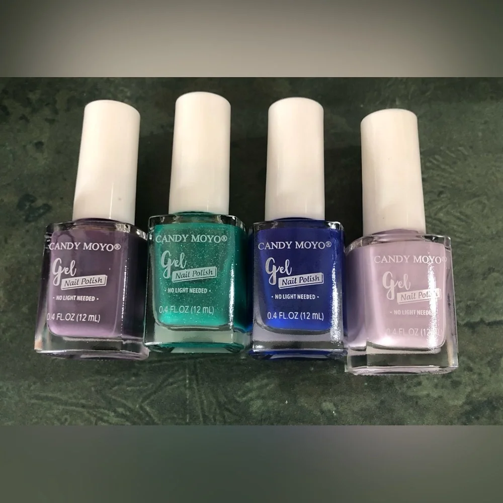 4pack Candy Moyo gel nail polish in lavender royal blue emerald green mauve‎ new